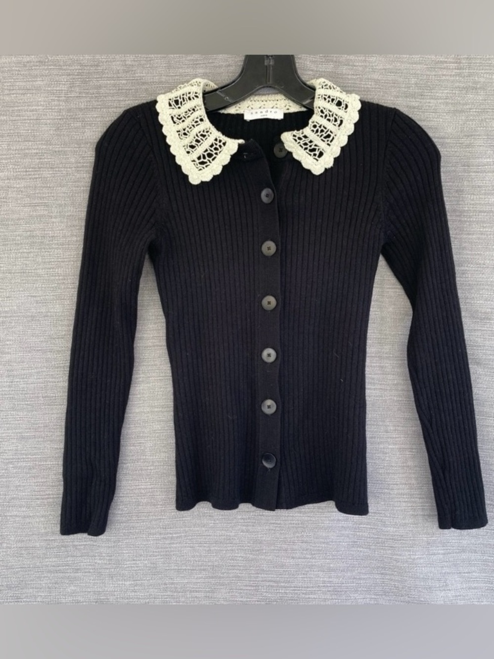 Sandro Cardigan Black Joie Crochet